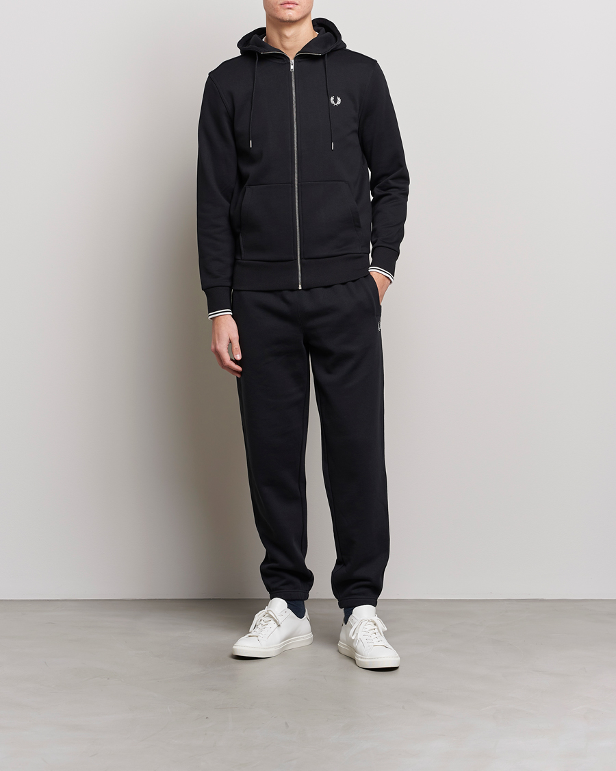 Heren | Truien | Fred Perry | Full Zip Hooded Sweatshirt Black