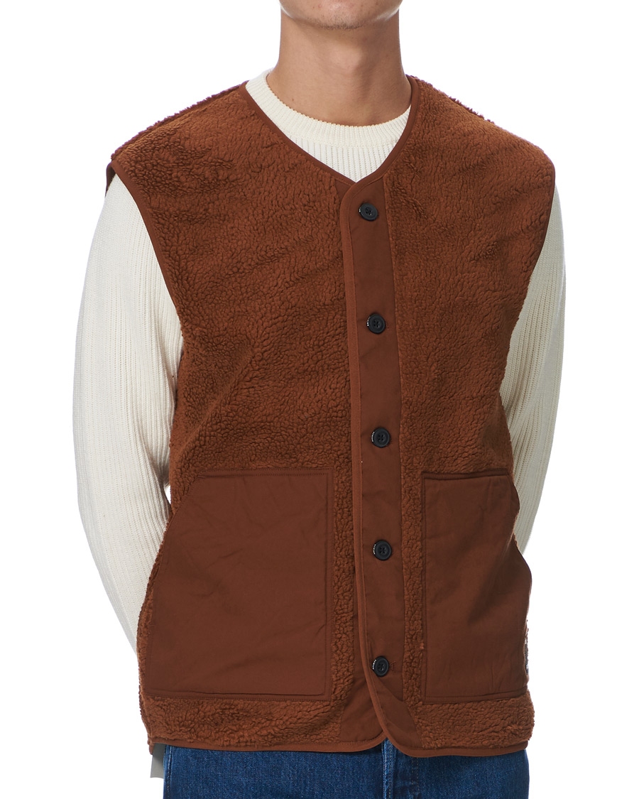 Heren | Truien | Samsøe Samsøe | Samsøe & Samsøe Frederik Recycled Fleece Vest Caramel Cafe