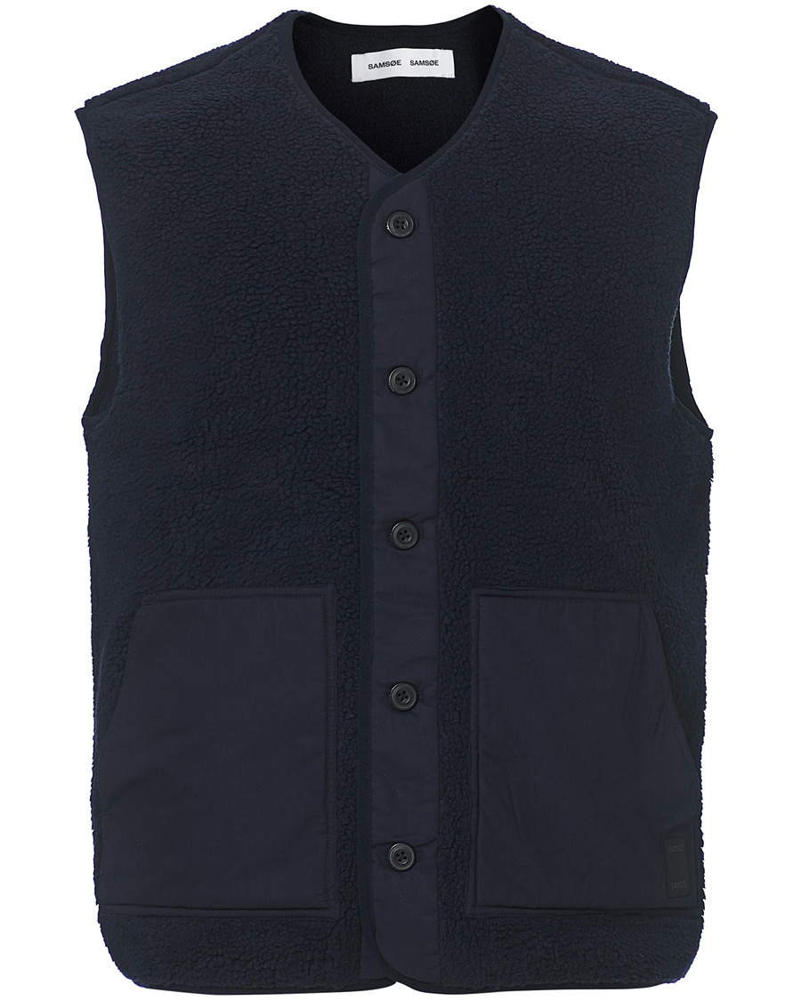 Heren | Truien | Samsøe Samsøe | Samsøe & Samsøe Frederik Recycled Fleece Vest Sky Captain