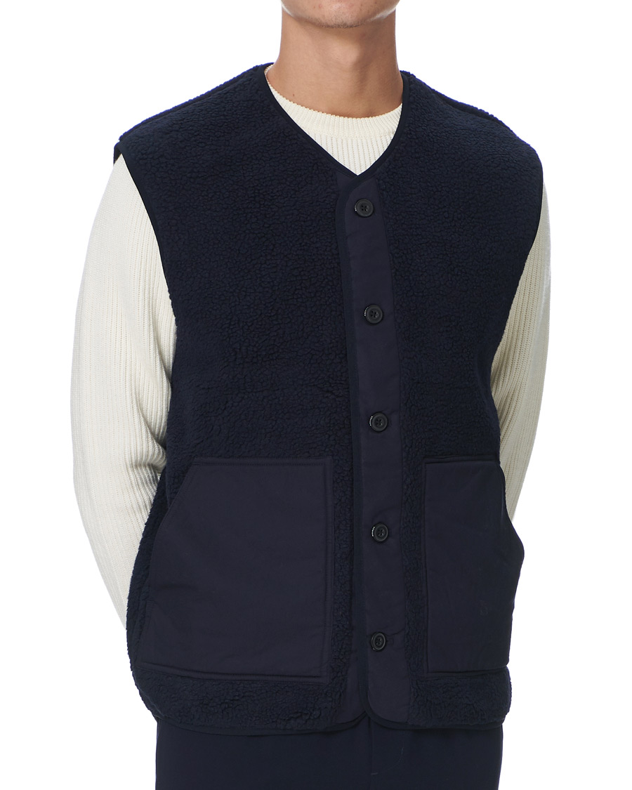 Heren | Truien | Samsøe Samsøe | Samsøe & Samsøe Frederik Recycled Fleece Vest Sky Captain