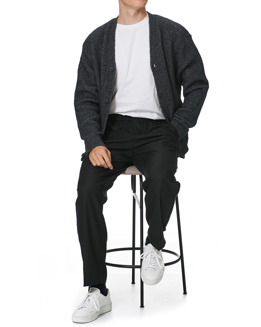 Heren | Truien | Samsøe Samsøe | Samsøe & Samsøe Alter Merino Wool Cardigan Dark Grey Mel