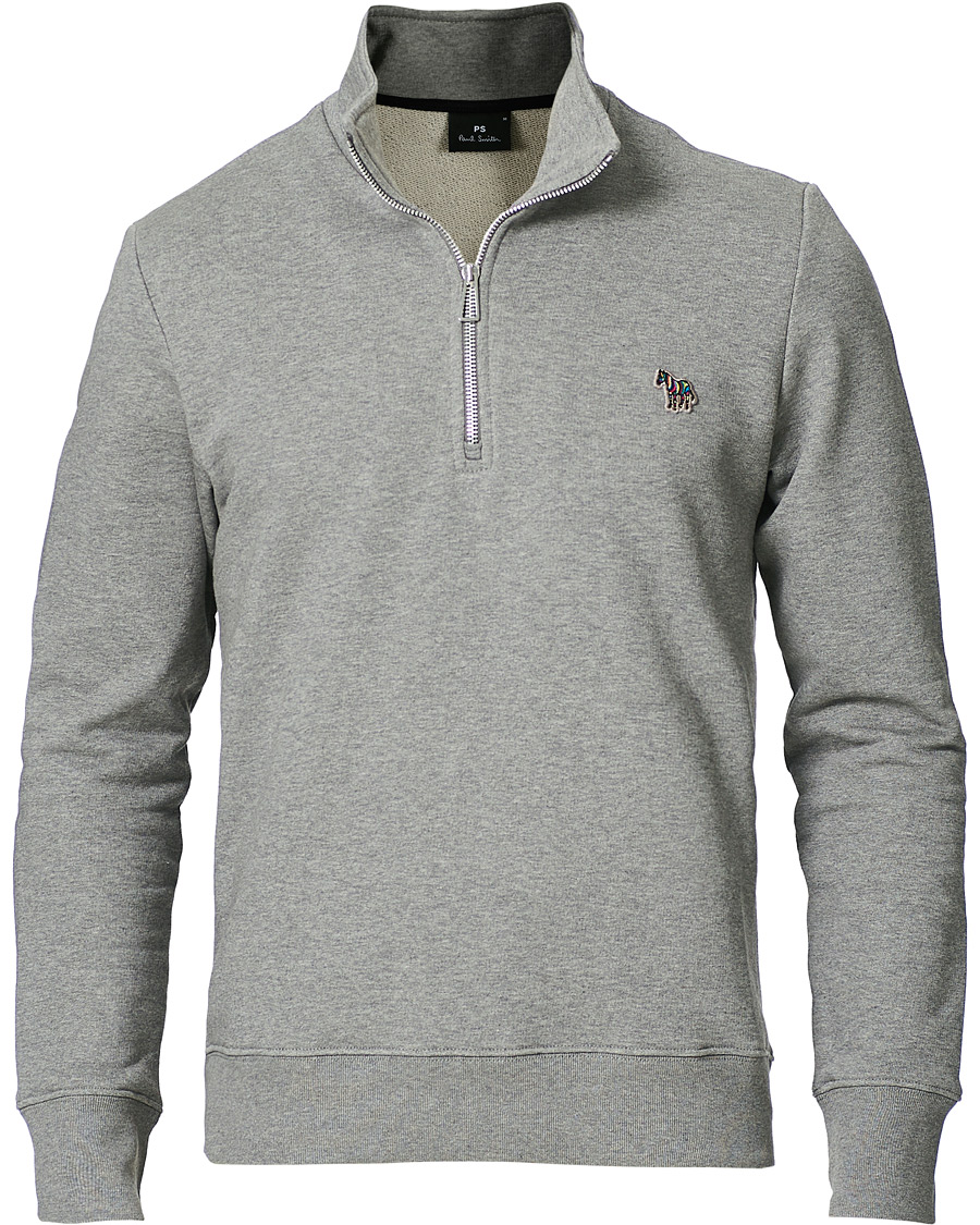 Heren | Truien | PS Paul Smith | Regular Fit Zebra Half Zip Sweatshirt Grey Melange