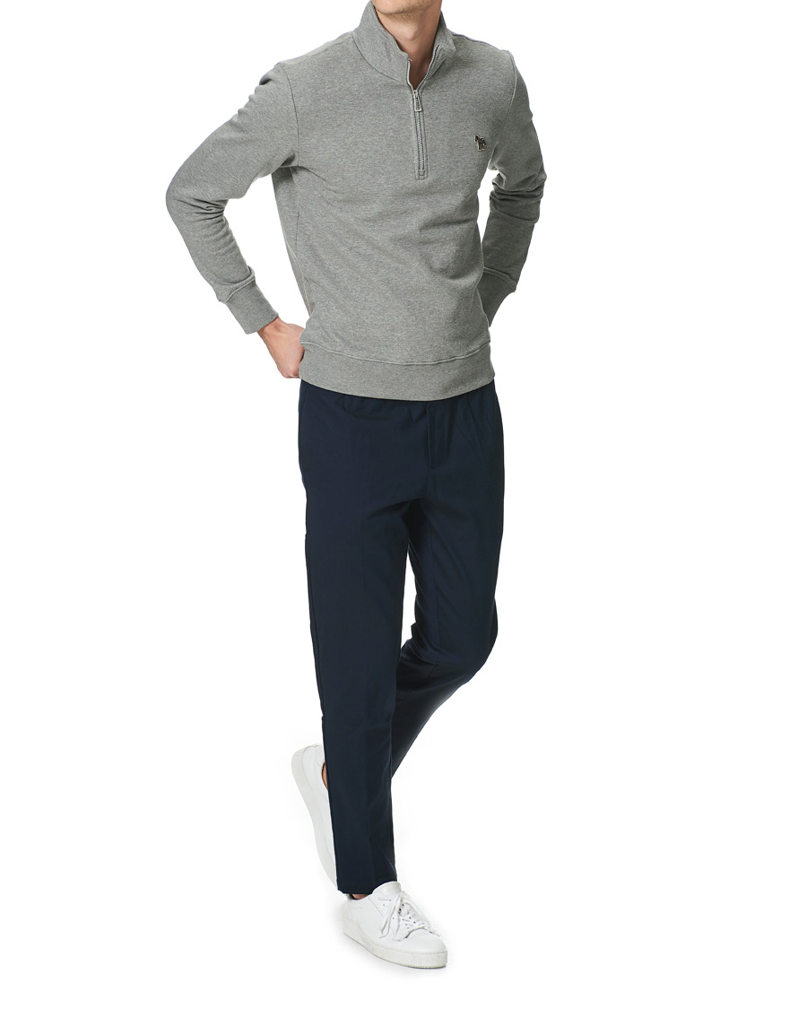 Heren | Truien | PS Paul Smith | Regular Fit Zebra Half Zip Sweatshirt Grey Melange