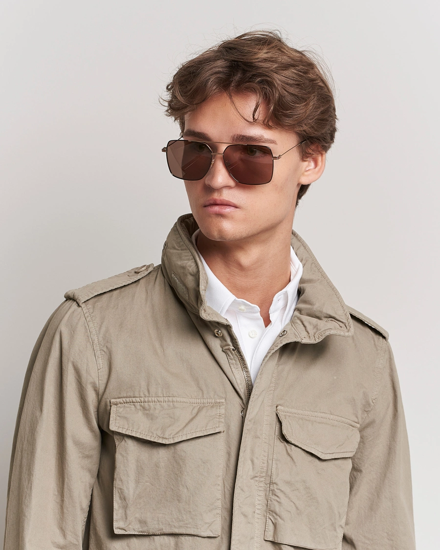Heren | D-frame zonnebrillen | Gucci | GG1053SK Sunglasses Gold Brown