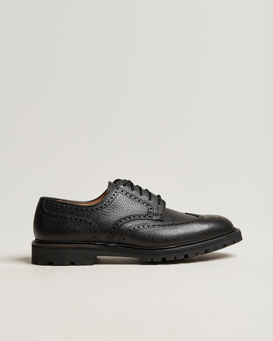 Heren | Derby schoenen | Crockett & Jones | Pembroke Derbys Scotch Grain Vibram Black Calf