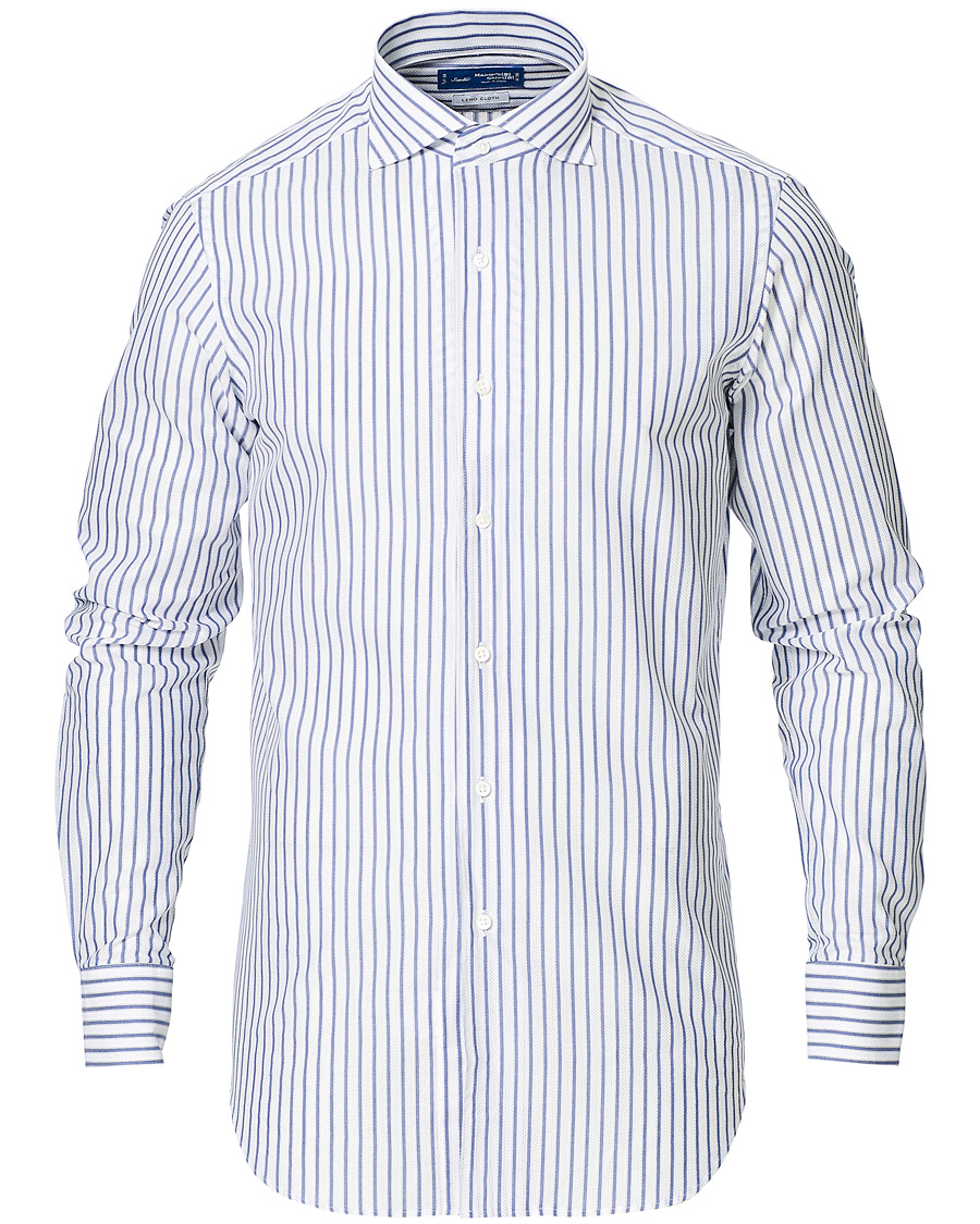 Heren | Overhemden | Kamakura Shirts | Slim Fit One Piece Collar Shirt Light Blue