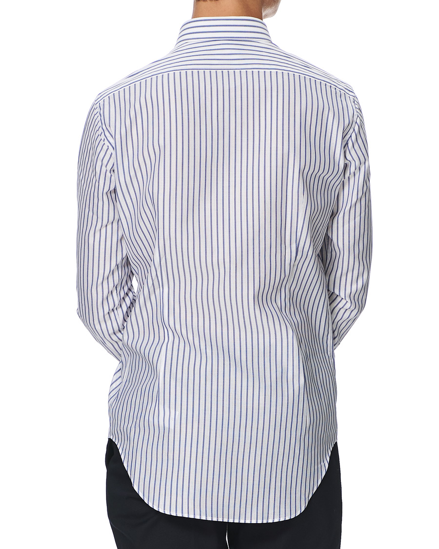 Heren | Overhemden | Kamakura Shirts | Slim Fit One Piece Collar Shirt Light Blue