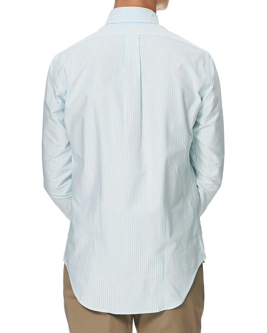 Heren | Overhemden | Kamakura Shirts | Slim Fit Oxford BD Sport Shirt Light Blue Stripe