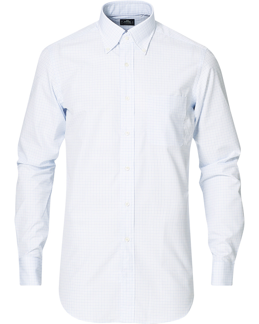Heren | Overhemden | Kamakura Shirts | Slim Fit Broadcloth Button Down Shirt Light Blue
