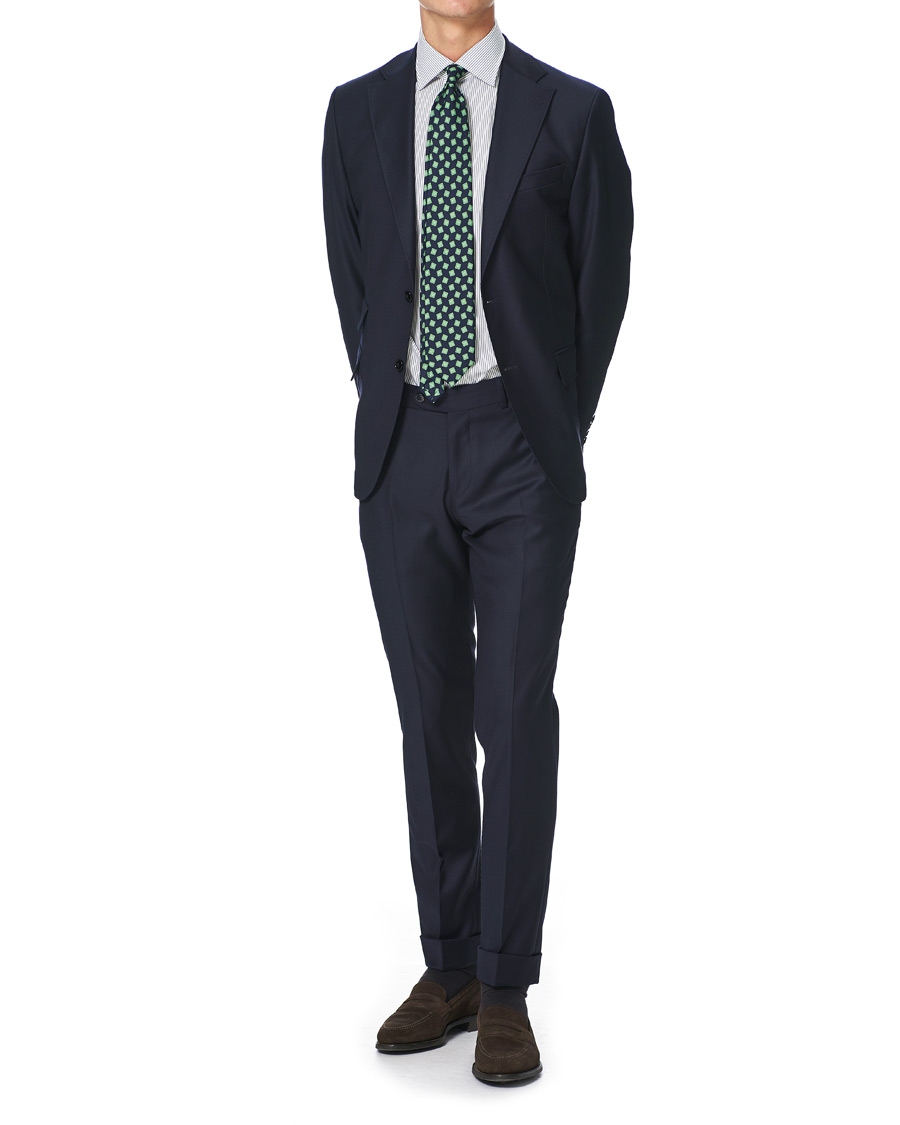 Heren | Overhemden | Kamakura Shirts | Slim Fit Broadcloth Shirt Blue Stripe
