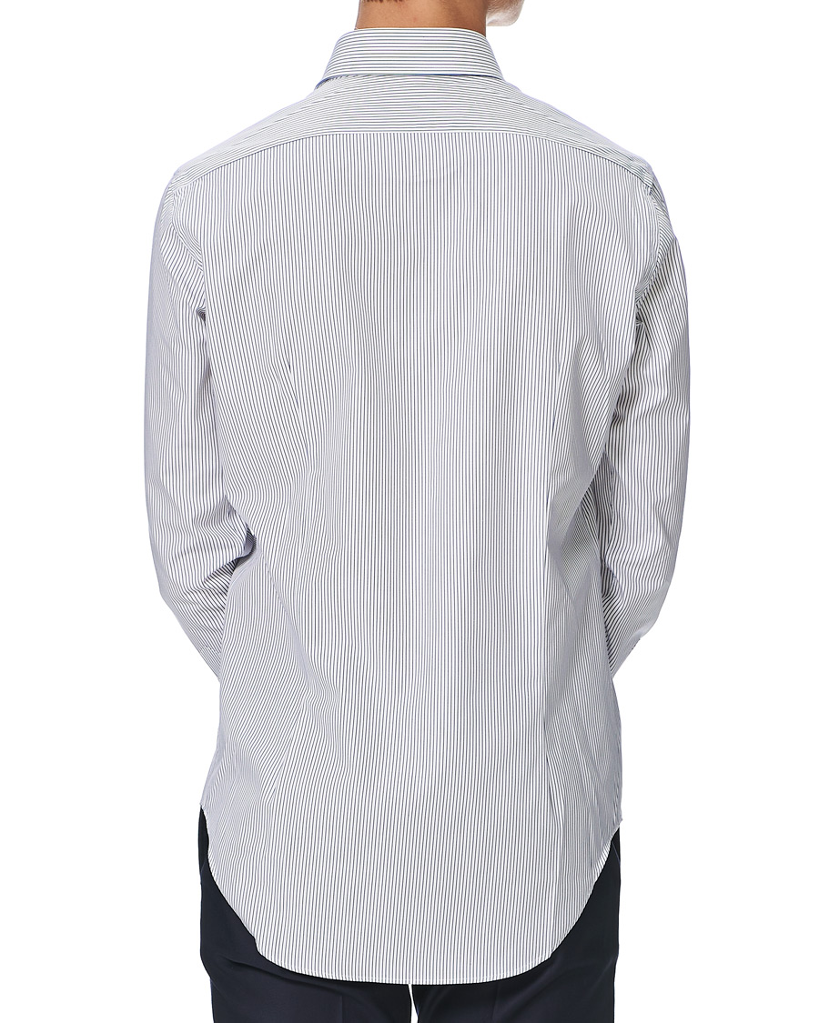 Heren | Overhemden | Kamakura Shirts | Slim Fit Broadcloth Shirt Blue Stripe