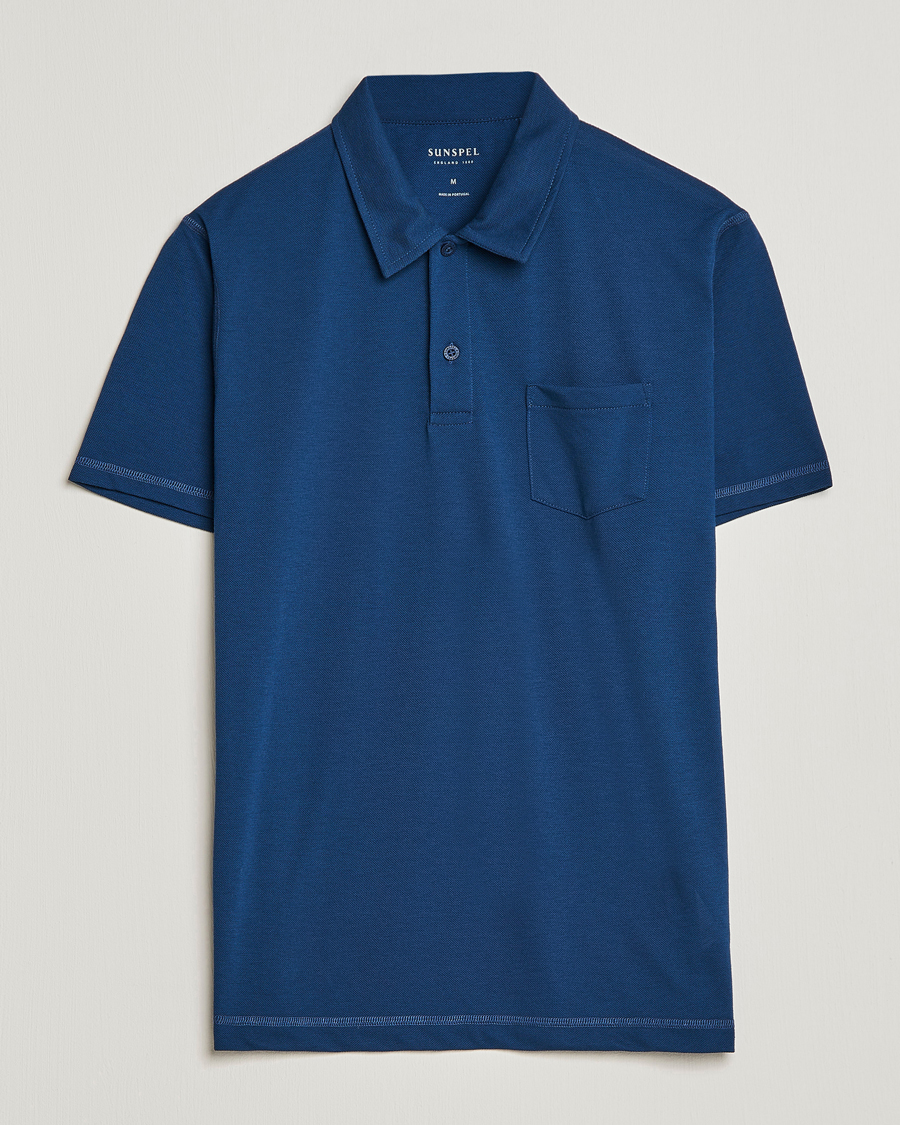 Heren | Polo's | Sunspel | Active Pique Polo Navy