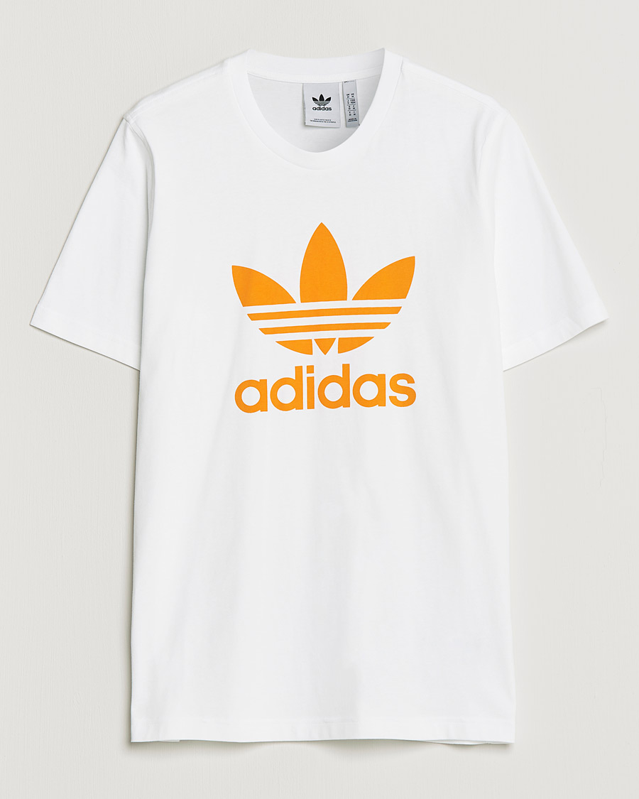 Heren | T-shirts | adidas Originals | Trefoil Crew Neck Tee White/Orange