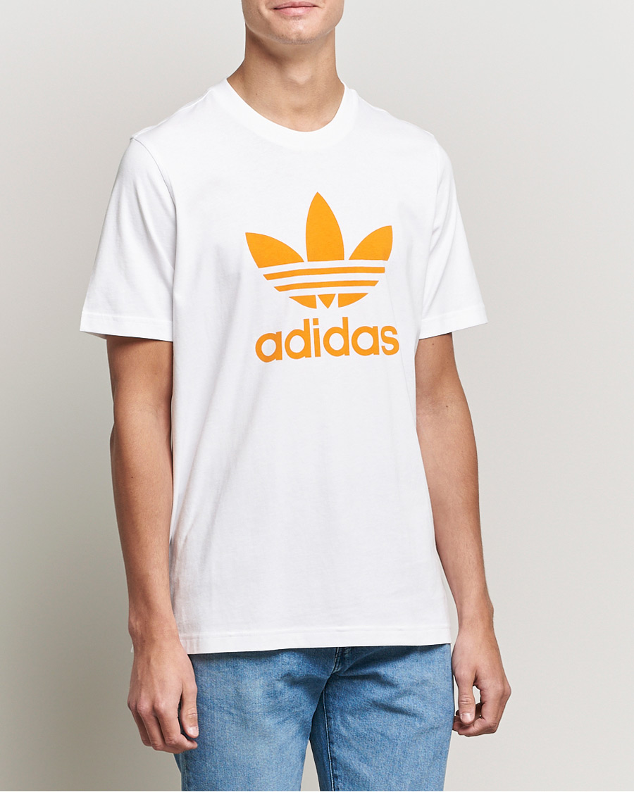 Heren | T-shirts | adidas Originals | Trefoil Crew Neck Tee White/Orange