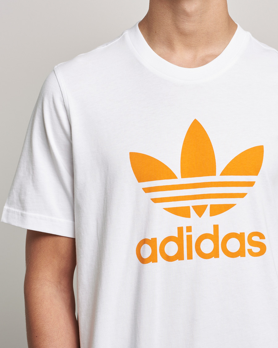 Heren | T-shirts | adidas Originals | Trefoil Crew Neck Tee White/Orange