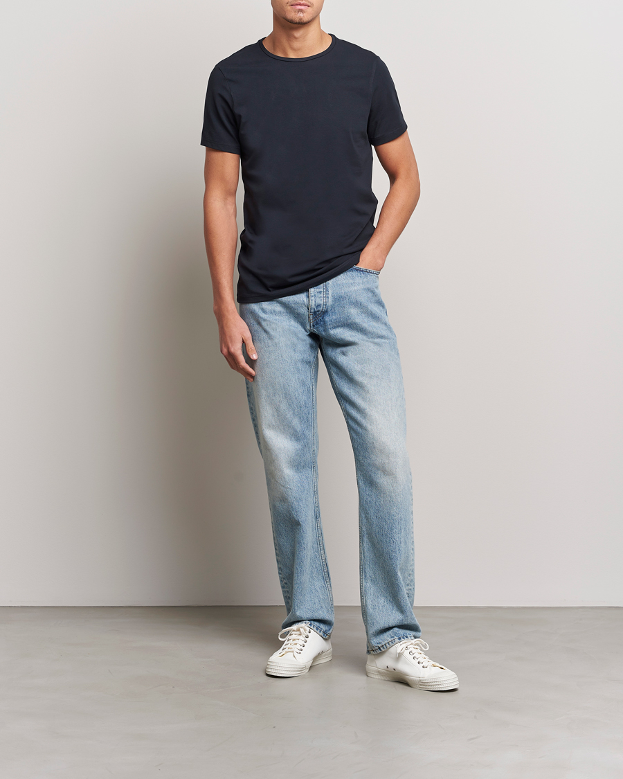 Heren | T-shirts | Bread & Boxers | 2-Pack Crew Neck Tee Dark Navy