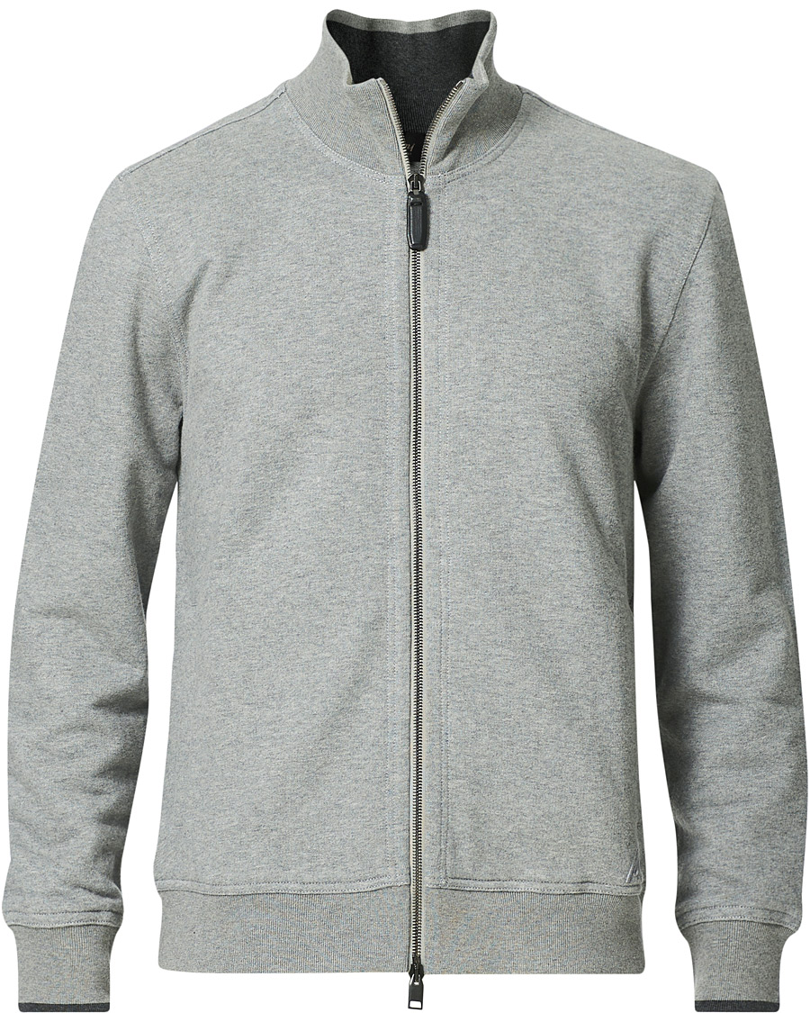 Heren | Truien | Brioni | French Terry Cotton Zip Sweater Light Grey