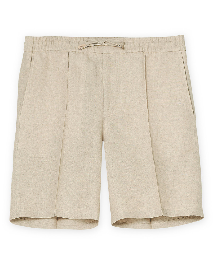 Heren | Korte broek | Brioni | Drawstring Linen Shorts Beige