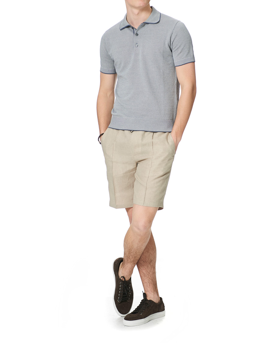 Heren | Korte broek | Brioni | Drawstring Linen Shorts Beige