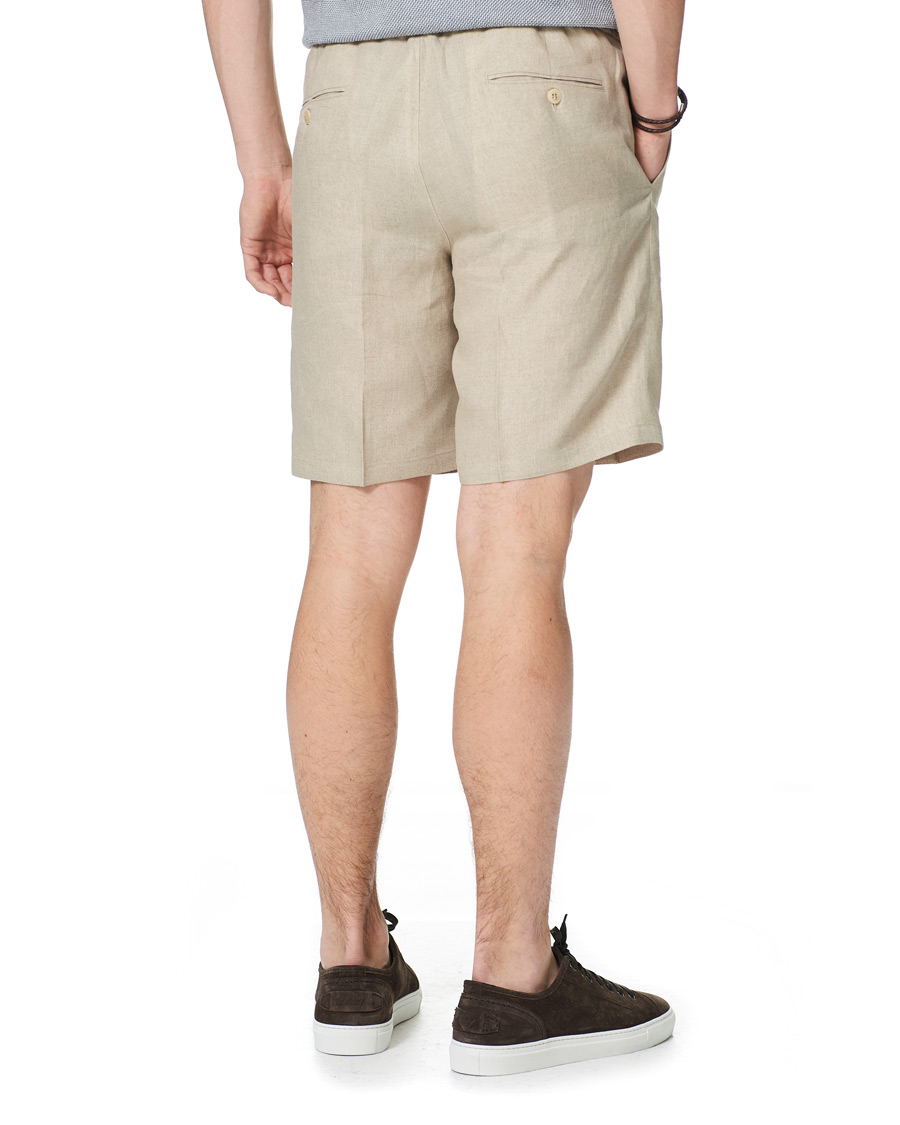 Heren | Korte broek | Brioni | Drawstring Linen Shorts Beige