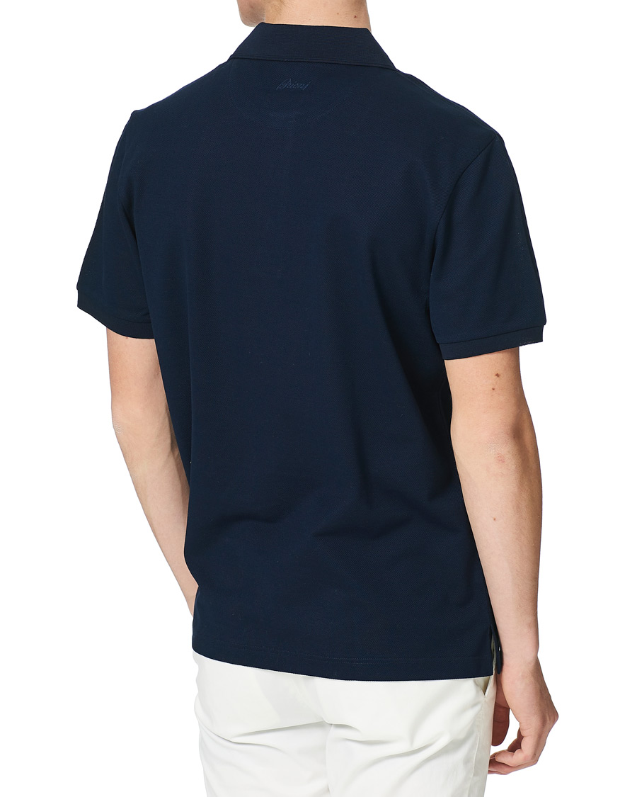 Heren | Polo's | Brioni | Short Sleeve Piquet Polo Navy