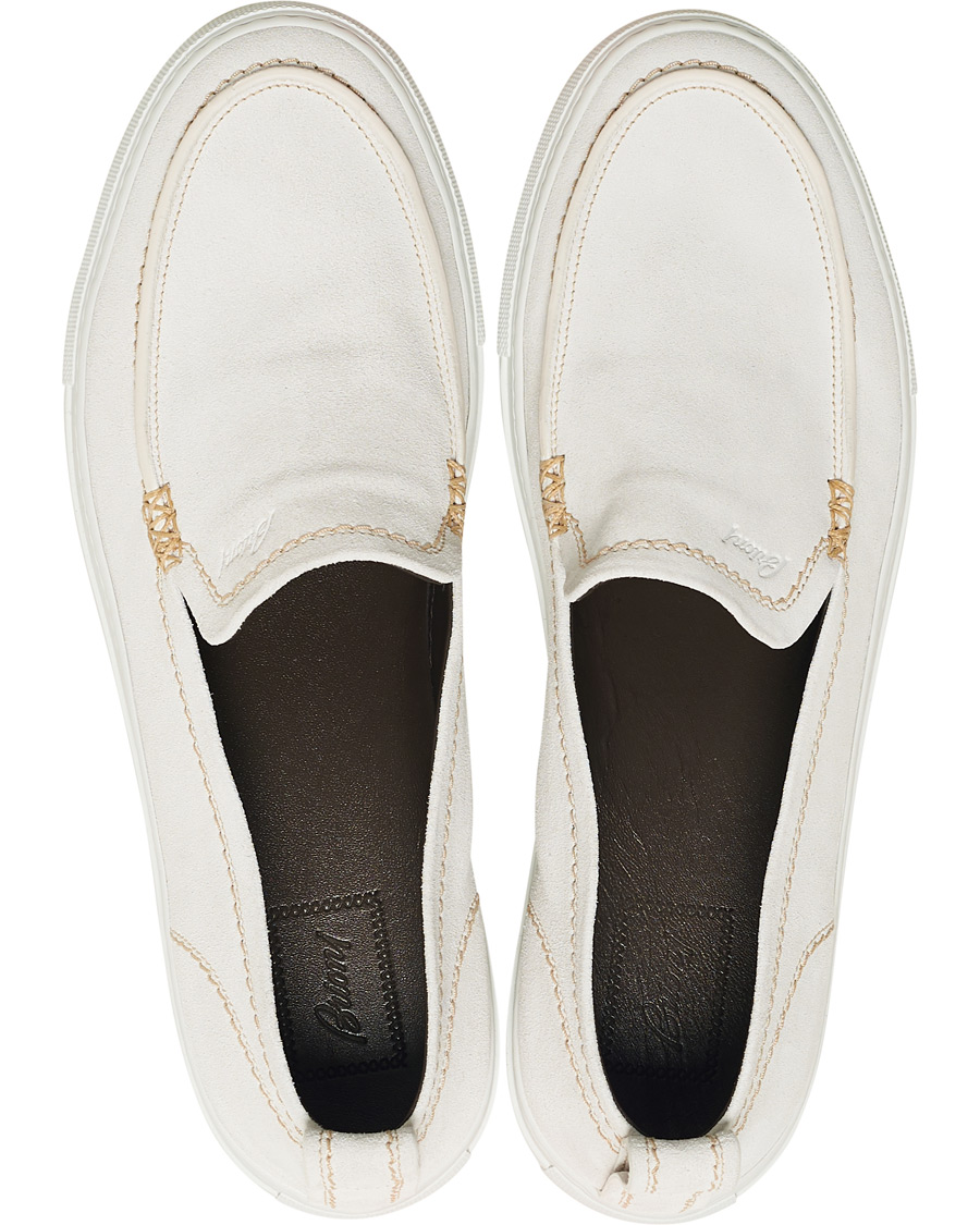 Heren | Brioni Cassetta Suede Loafers Off White | Brioni | Cassetta Suede Loafers Off White
