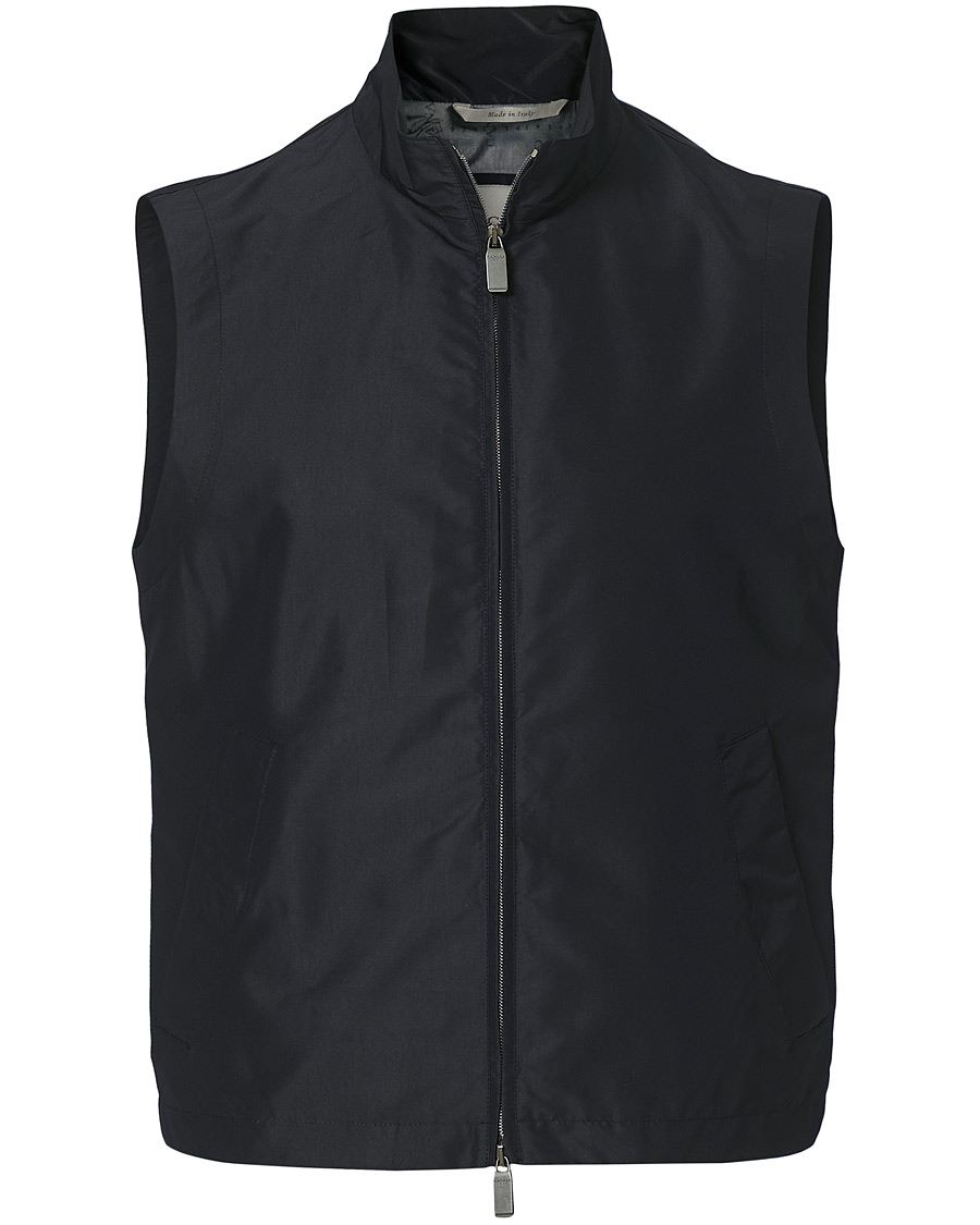 Heren | Jassen | Canali | Microfiber Nylon Gilet Navy