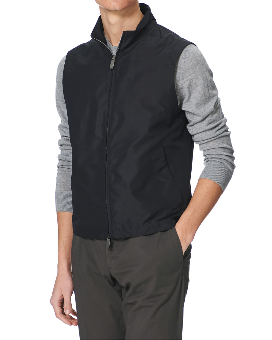 Heren | Jassen | Canali | Microfiber Nylon Gilet Navy