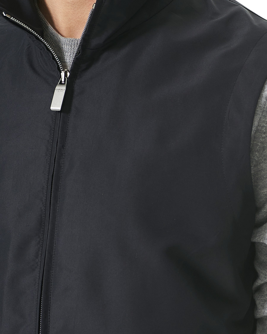Heren | Jassen | Canali | Microfiber Nylon Gilet Navy