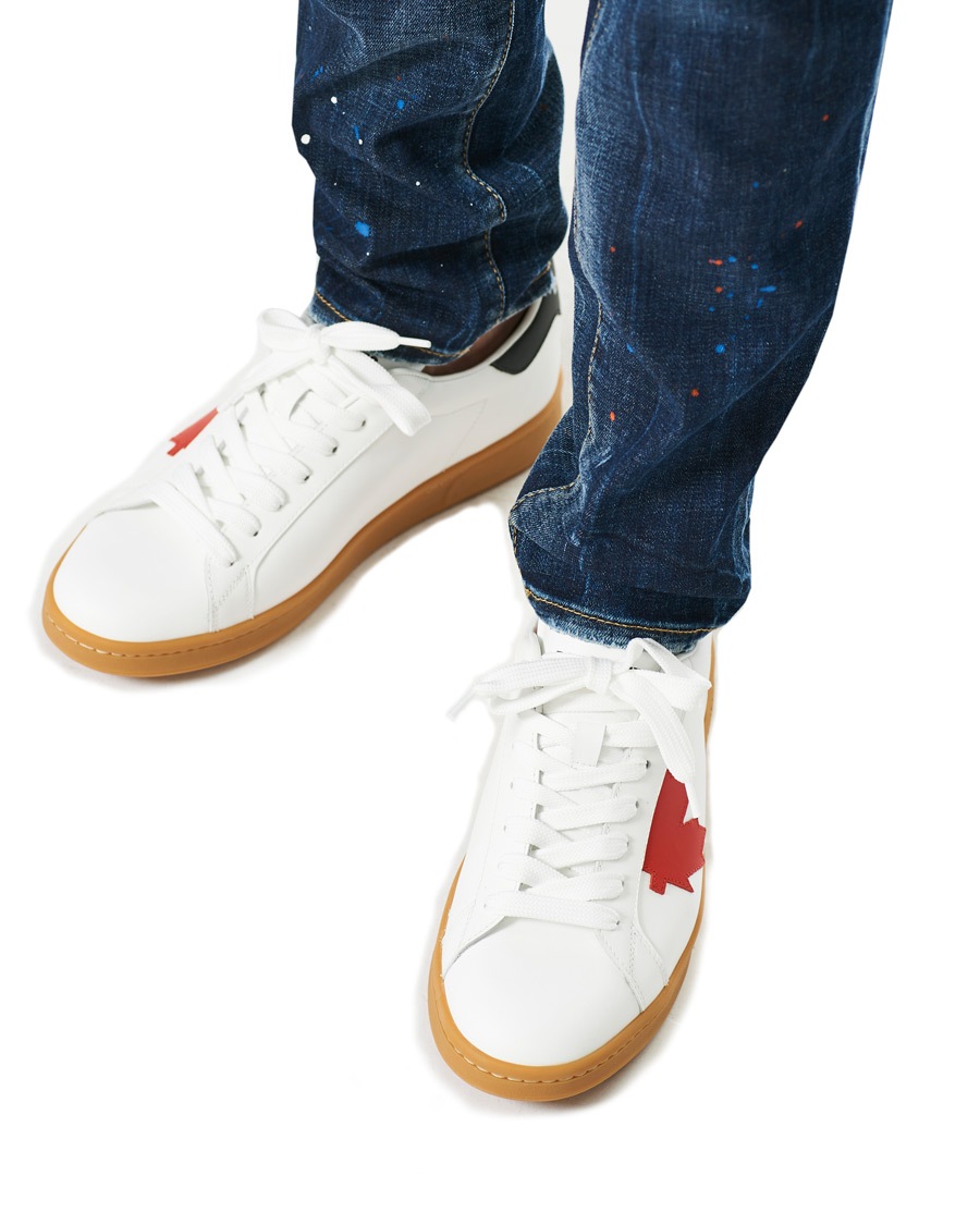 Heren | Dsquared2 Leaf Boxer Sneaker White | Dsquared2 | Leaf Boxer Sneaker White