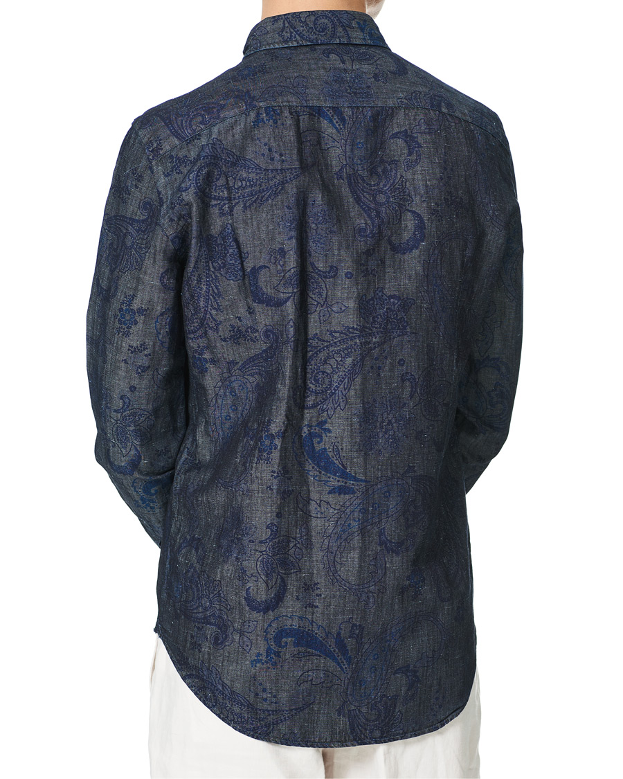 Heren | Overhemden | Etro | Paisley Denim Shirt Indigo