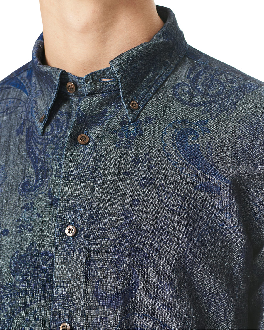 Heren | Overhemden | Etro | Paisley Denim Shirt Indigo