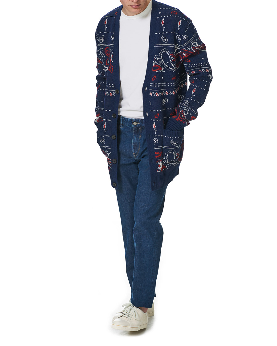 Heren | Truien | Etro | Jacquard Wool/Cashmere Cardigan Navy