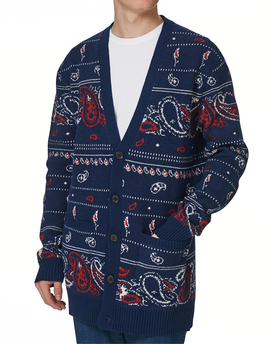 Heren | Truien | Etro | Jacquard Wool/Cashmere Cardigan Navy