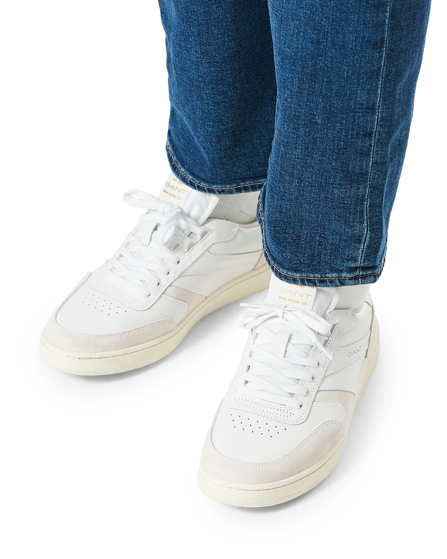 Heren | GANT Goodpal Sneaker White/Sand Suede | GANT | Goodpal Sneaker White/Sand Suede
