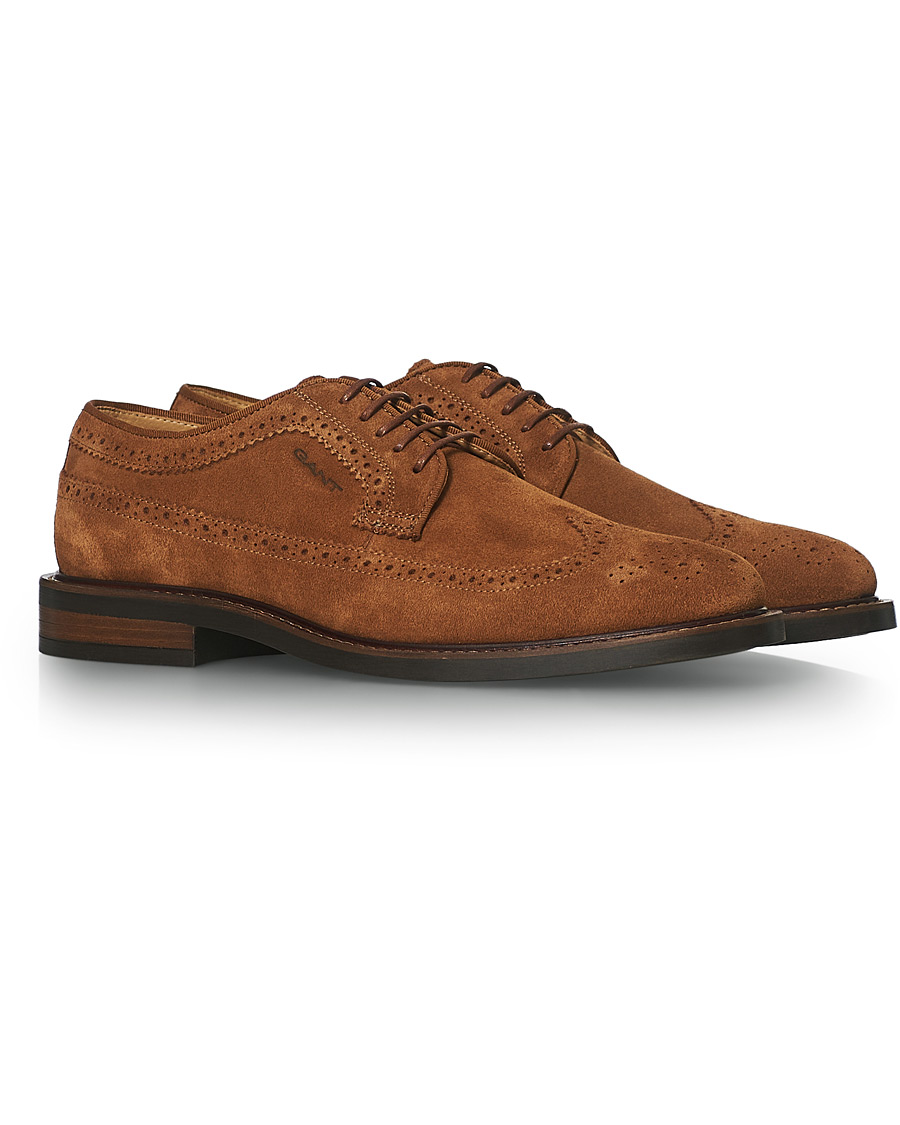 Heren | GANT St Akron Brouge Derby Cognac Suede | GANT | St Akron Brouge Derby Cognac Suede