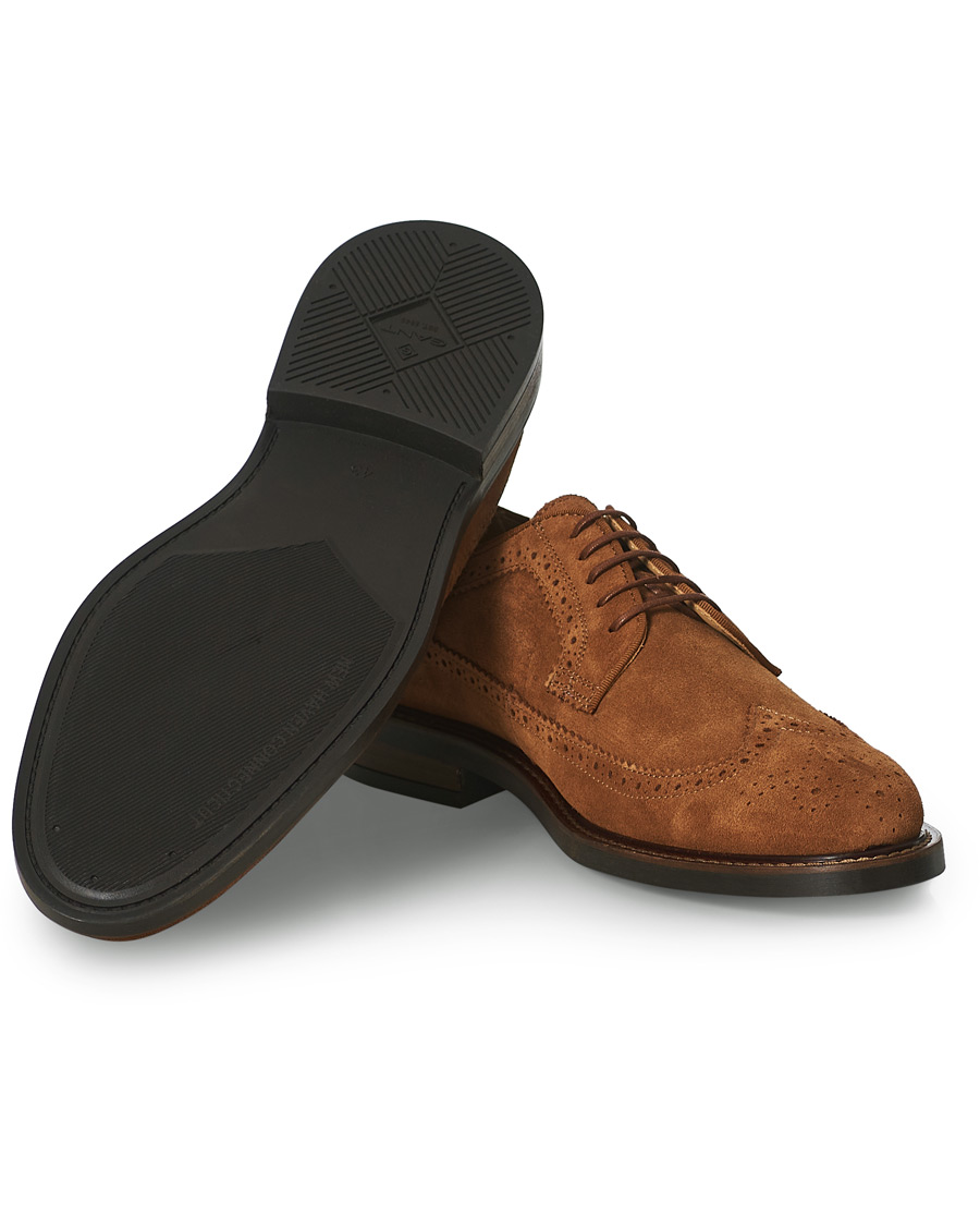 Heren | GANT St Akron Brouge Derby Cognac Suede | GANT | St Akron Brouge Derby Cognac Suede