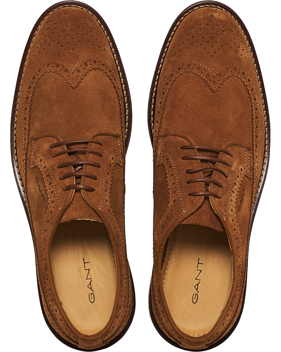 Heren | GANT St Akron Brouge Derby Cognac Suede | GANT | St Akron Brouge Derby Cognac Suede