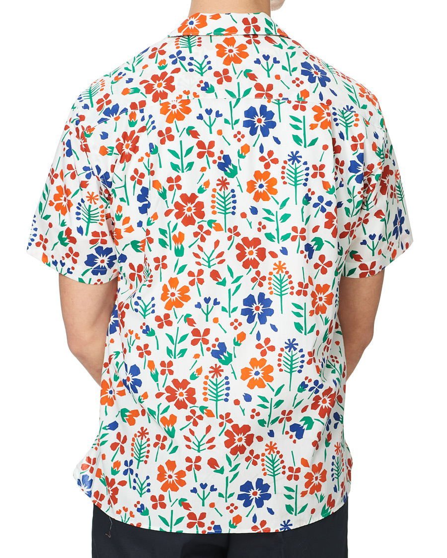 Heren | Overhemden | Gitman Vintage | Flores Camp Collar Shirt White/Orange