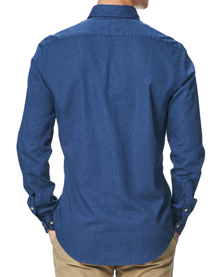 Heren | Overhemden | Stenströms | Slimline Washed Button Down Oxford Shirt Navy