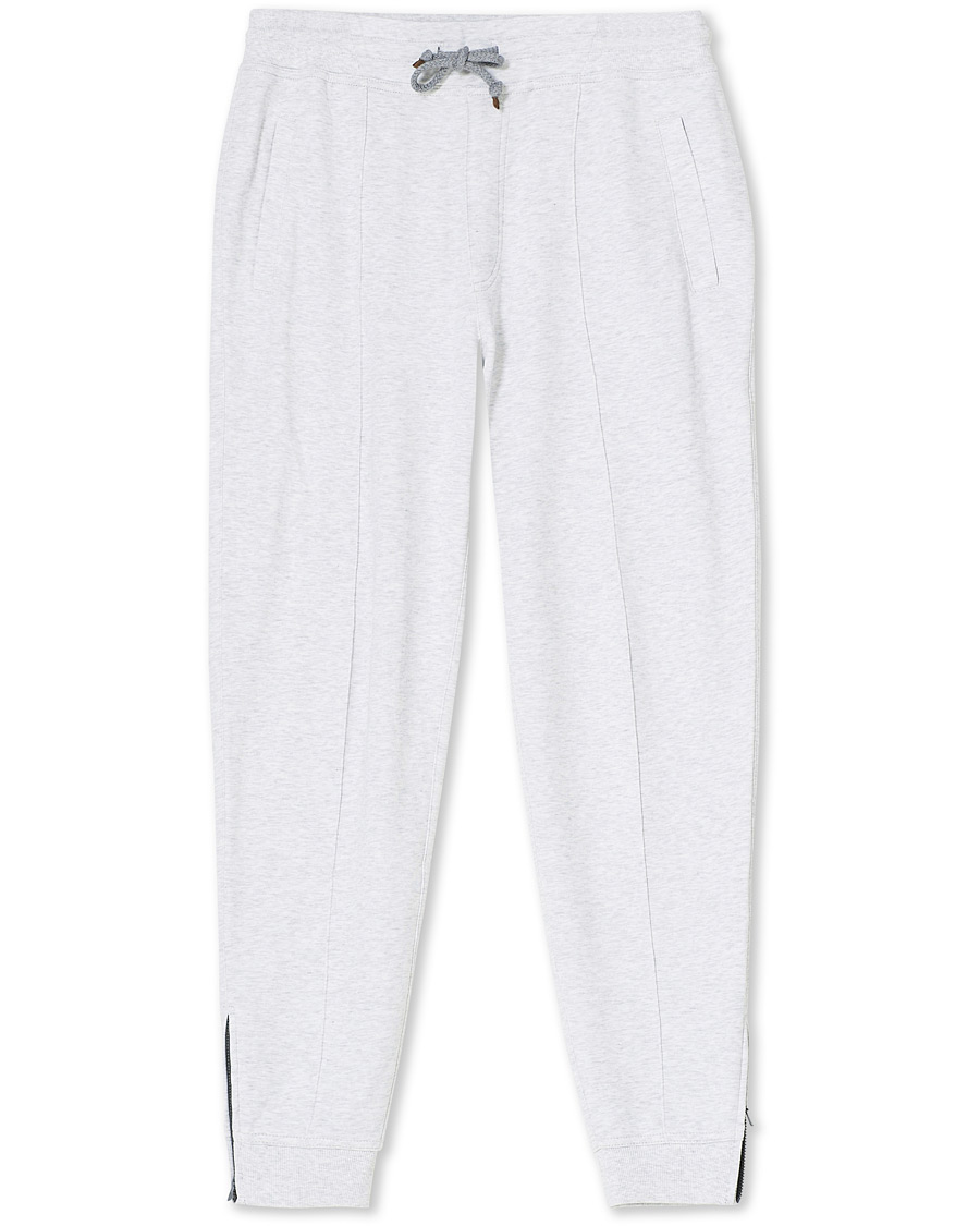 Heren | Broeken | Brunello Cucinelli | Soft Cotton Jersey Sweatpants Pearl Grey