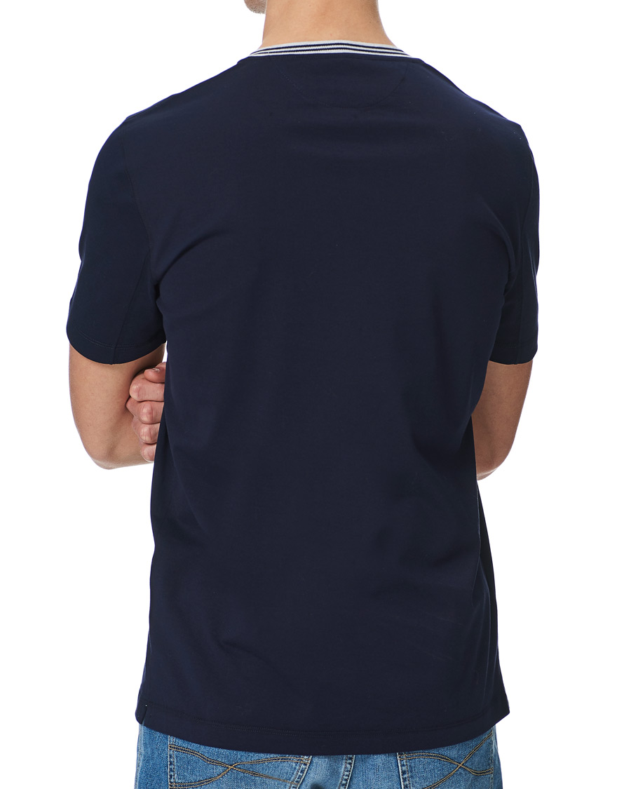 Heren | T-shirts | Brunello Cucinelli | Contrast Collar Short Sleeve T-Shirt Navy