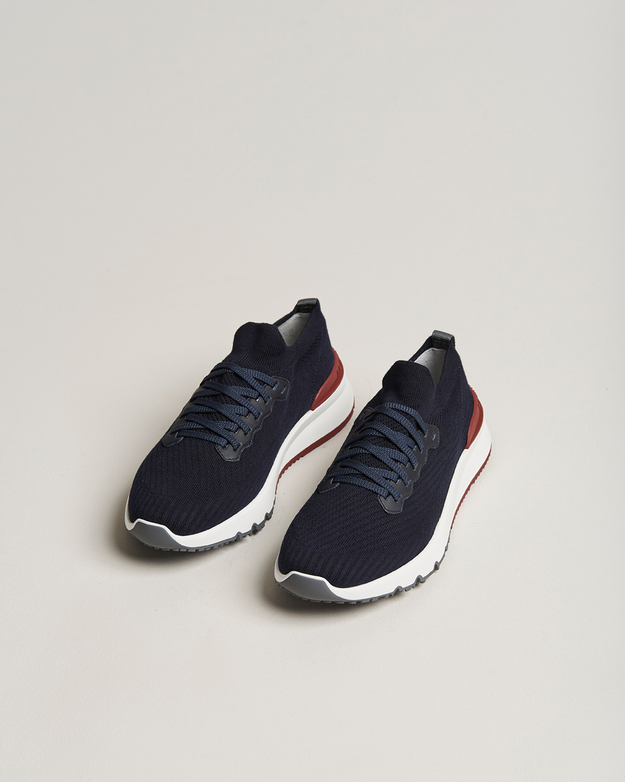Heren | Hardloopsneakers | Brunello Cucinelli | Mesh Running Sneakers Navy