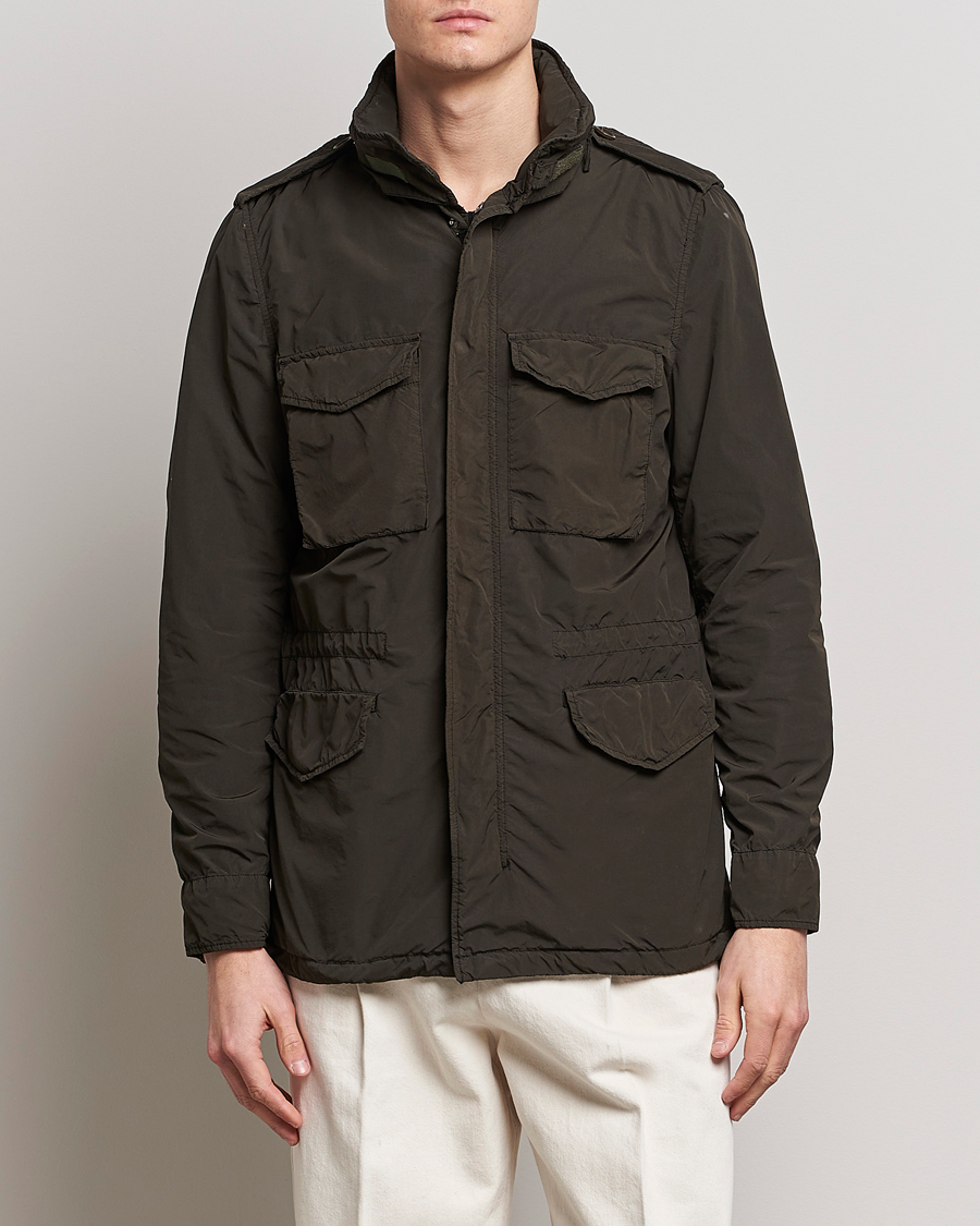 Heren | Afdelingen | Aspesi | Giubotto Garment Dyed Field Jacket Dark Military