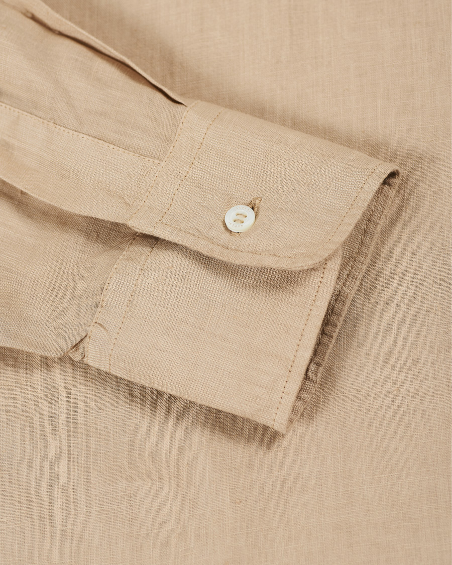 Heren | Overhemden | Aspesi | Popover Linen Shirt Beige