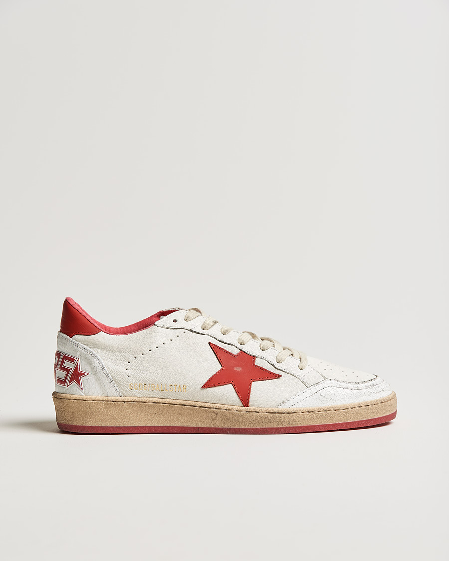 Heren | Golden Goose Deluxe Brand Ball Star Sneakers White/Red | Golden Goose | Deluxe Brand Ball Star Sneakers White/Red