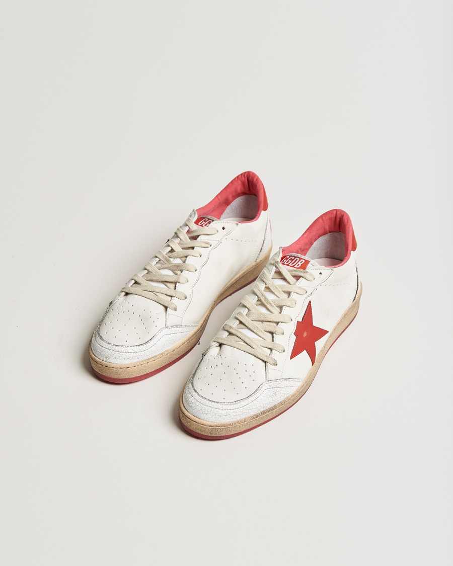 Heren | Golden Goose Deluxe Brand Ball Star Sneakers White/Red | Golden Goose | Deluxe Brand Ball Star Sneakers White/Red