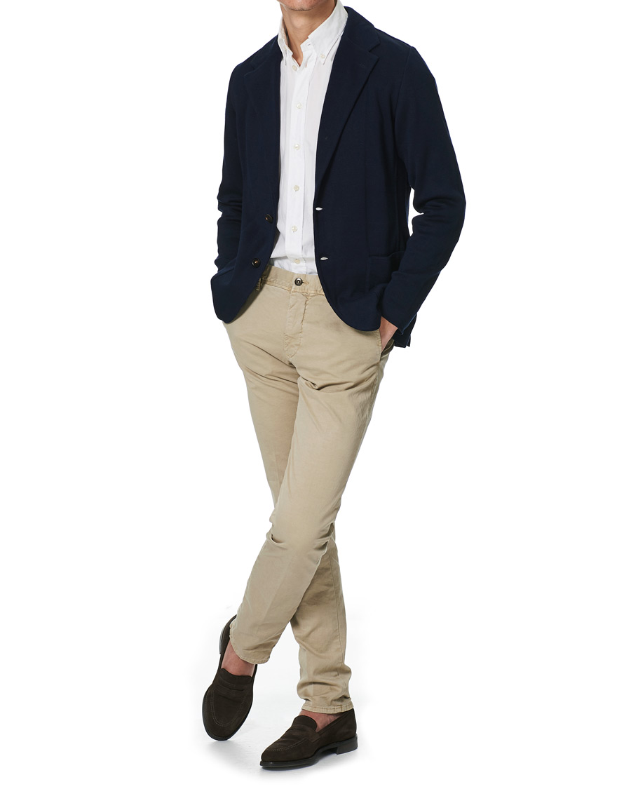 Heren | Broeken | Incotex | Slim Fit Garment Dyed Slacks Beige