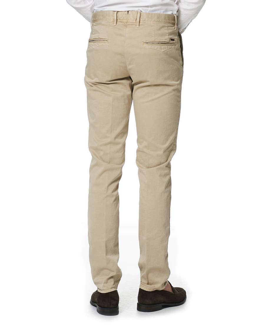 Heren | Broeken | Incotex | Slim Fit Garment Dyed Slacks Beige