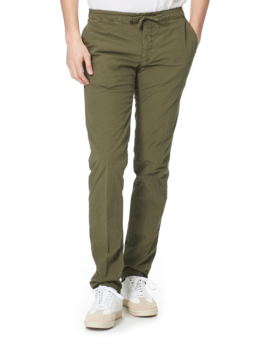 Heren | Broeken | Incotex | Leisure Fit Drawstring Pants Olive